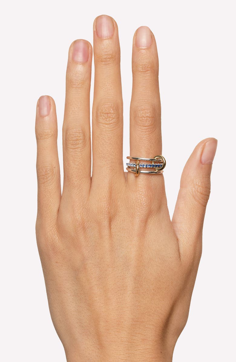 Spinelli Kilcollin Tigris Ombré Blue Sapphire Stack Ring, Alternate, color, Silver