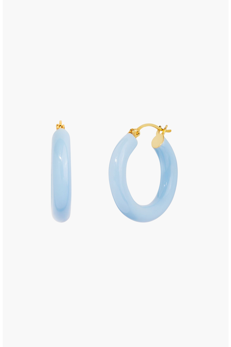 Sasha Enamel Hoop Earrings, Main, color, Blue