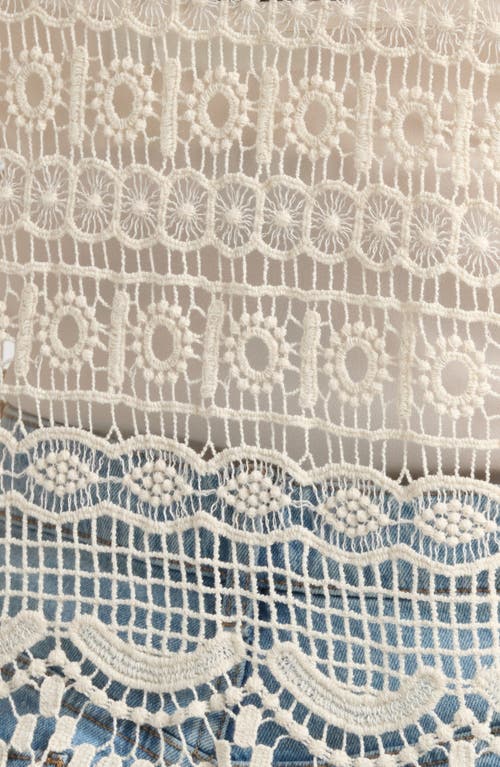Liverpool Los Angeles Short Sleeve Lace Bolero In Antique Ivory