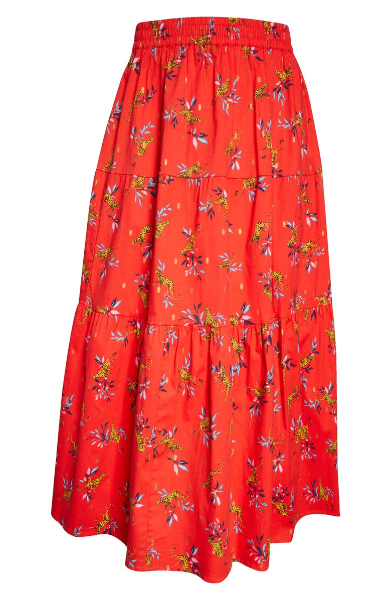 Leota Evalyn Floral Organic Cotton Maxi Skirt, Alternate, color,