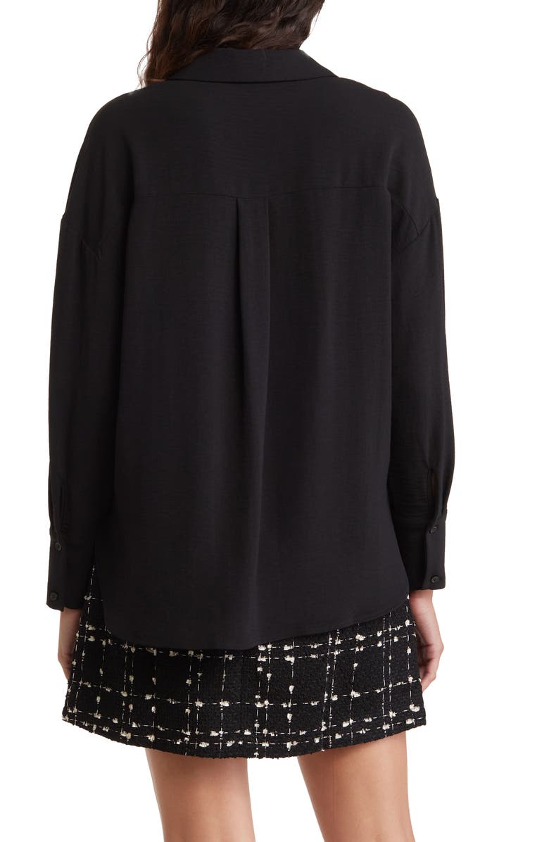 Adrianna Papell Classic Button-Up Tunic, Alternate, color, Black