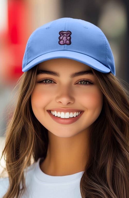 Dalix Purple Gummy Embroidered Cap In Light Blue