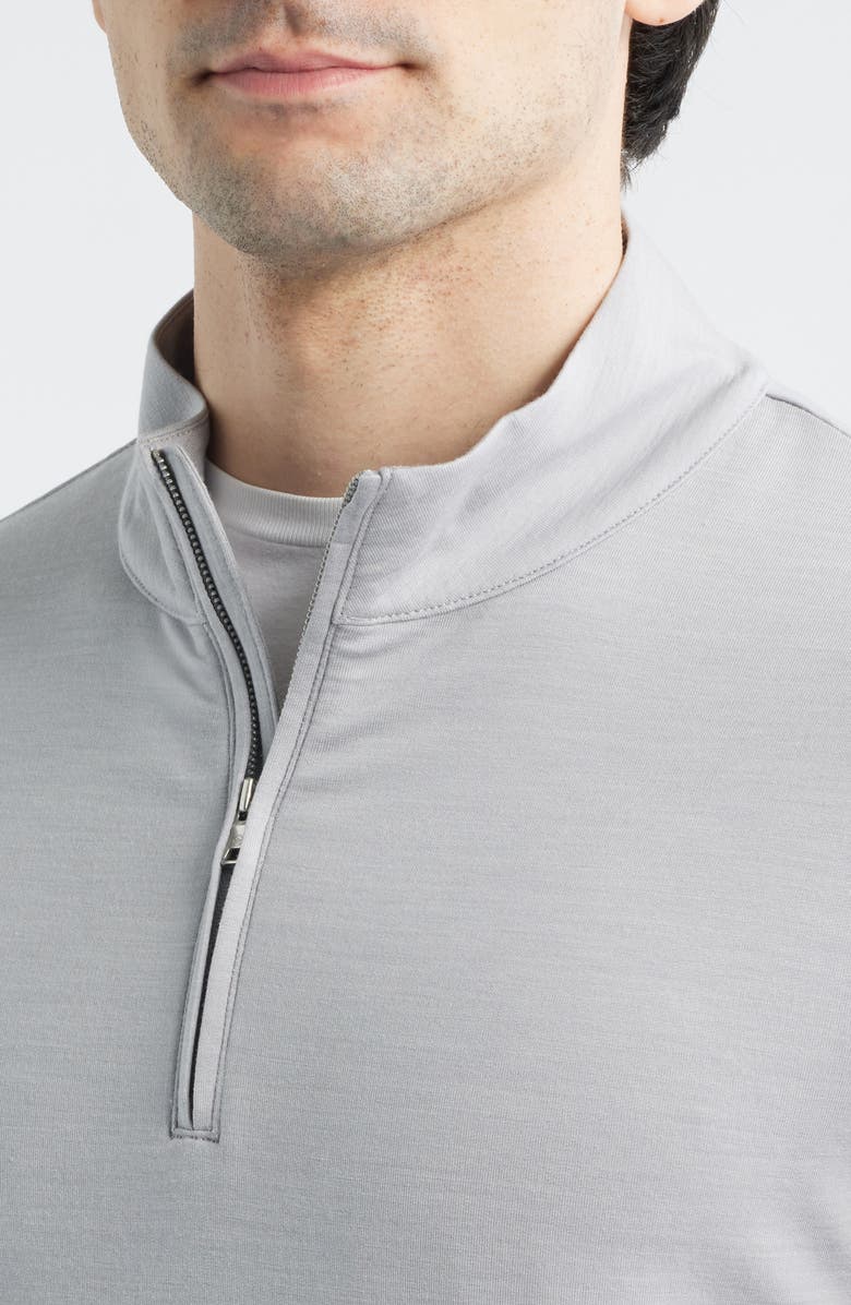 Peter Millar Crown Crafted Excursionist Flex Merino Wool Blend Quarter Zip, Alternate, color, Grey Heather