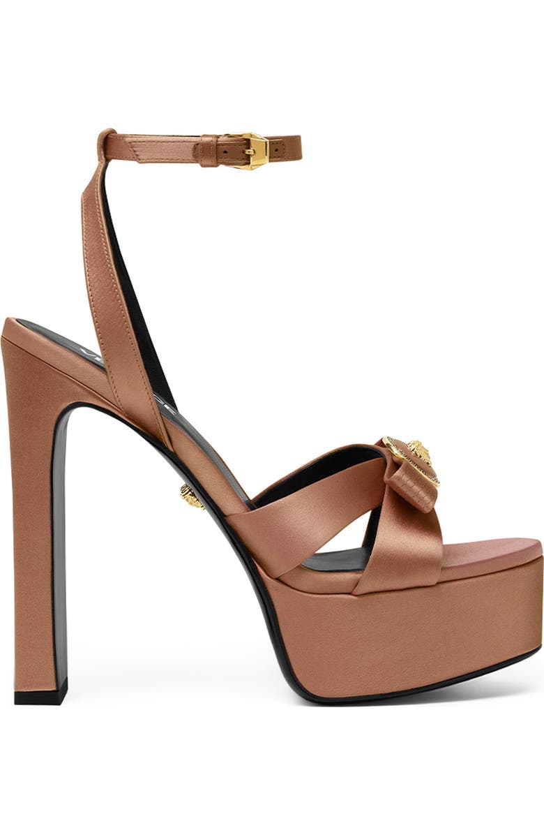 Versace Gianni Ribbon Platform Sandal, Alternate, color,