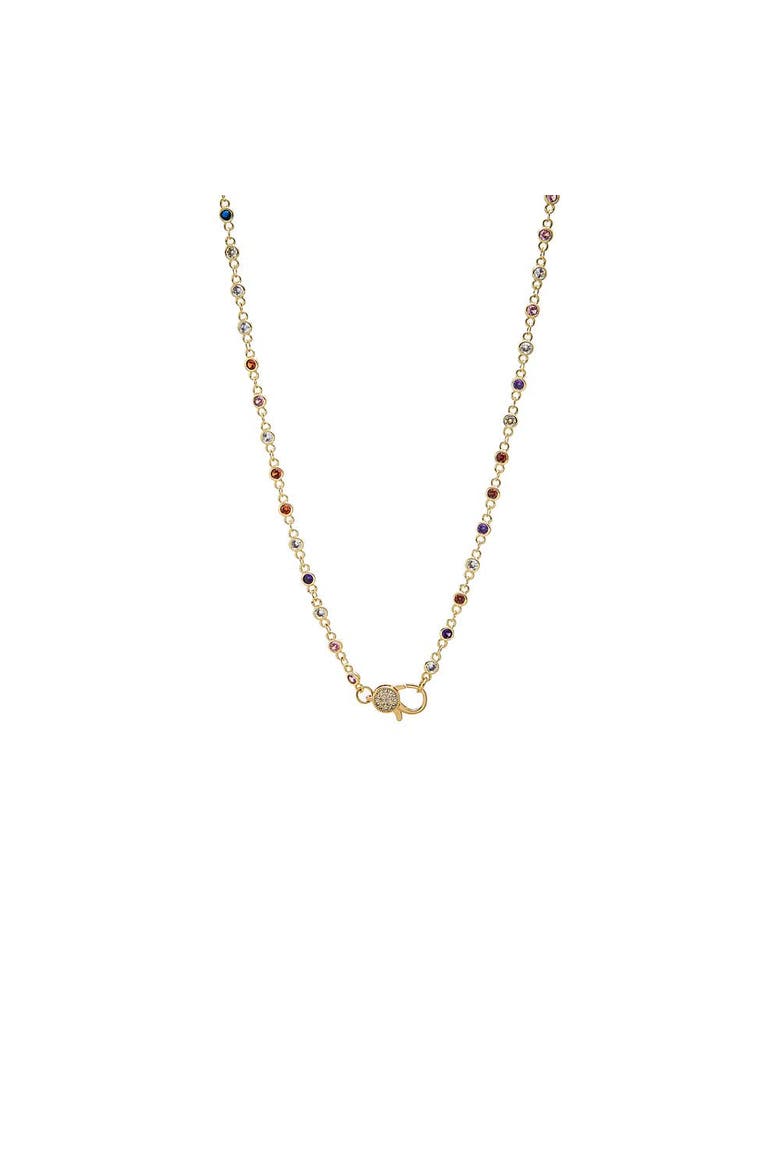 CZ Rainbow Chain Pave Lobster Clasp Necklace, Main, color, Multi-Color