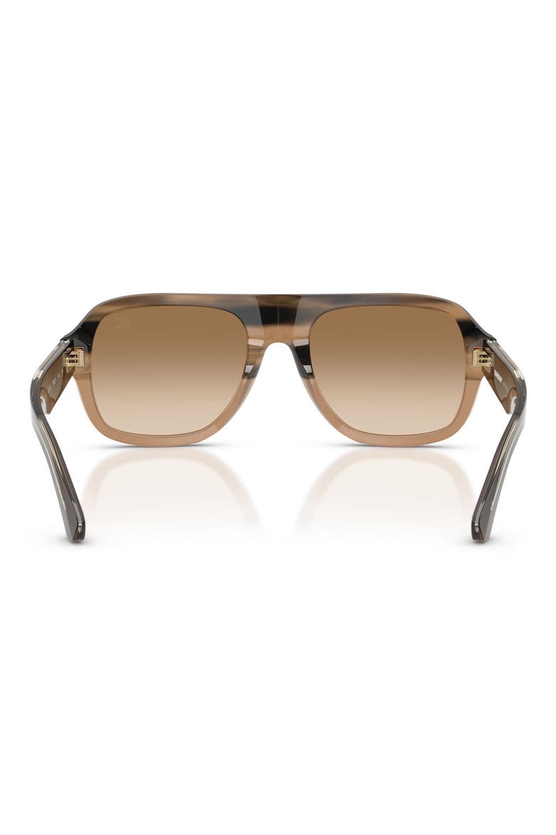 55mm Pilot Sunglasses, Alternate, color, STRIPED BEIGE / BROWN