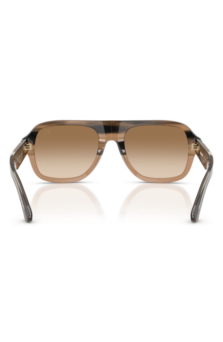 Burberry 55mm Pilot Sunglasses, Alternate, color, Striped Beige / Brown