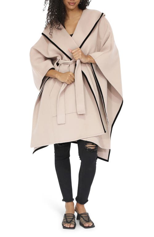 Belle & Bloom Need You Now Wool Blend Hooded Cape In Sand