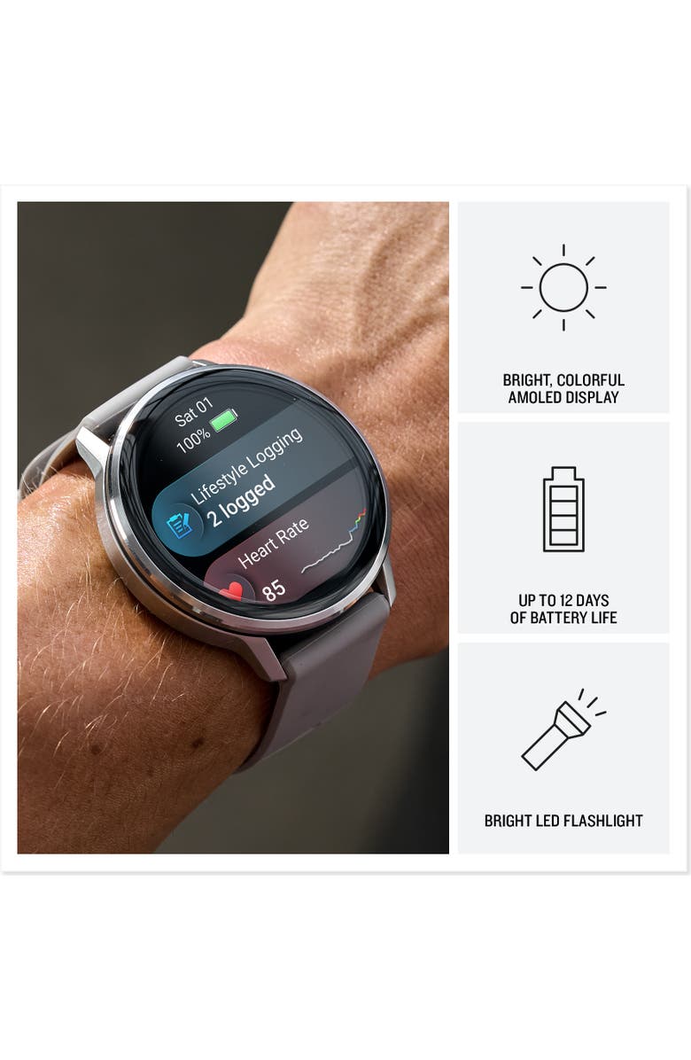 Garmin Venu 4 Smartwatch 45mm, Alternate, color, Slate With Black Silicone Band