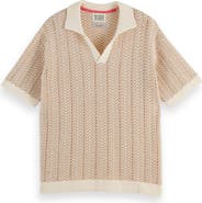 Scotch & Soda Open Knit Johnny Collar Polo Sweater