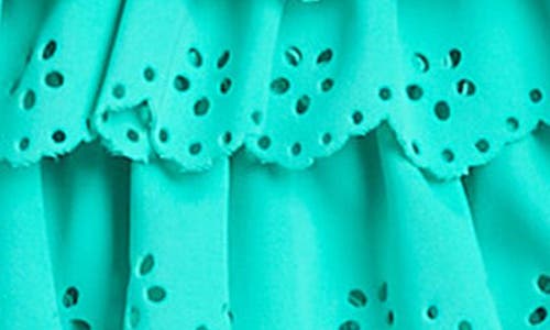 Shop Flapdoodles Kids' Ruffle Eyelet Two-piece Swimsuit In Teal