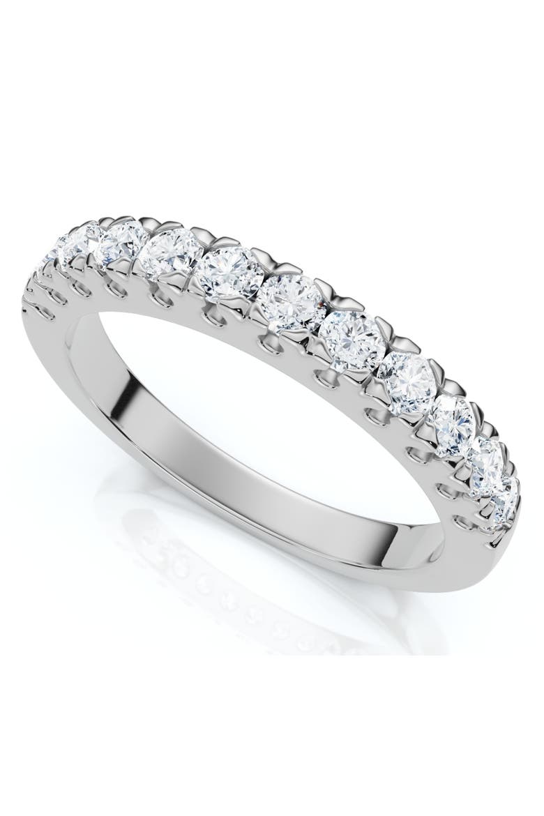 1/2Ct Pave Diamond Wedding Anniversary Stackable Ring Gold Lab Grown, Alternate, color, 10k White Gold