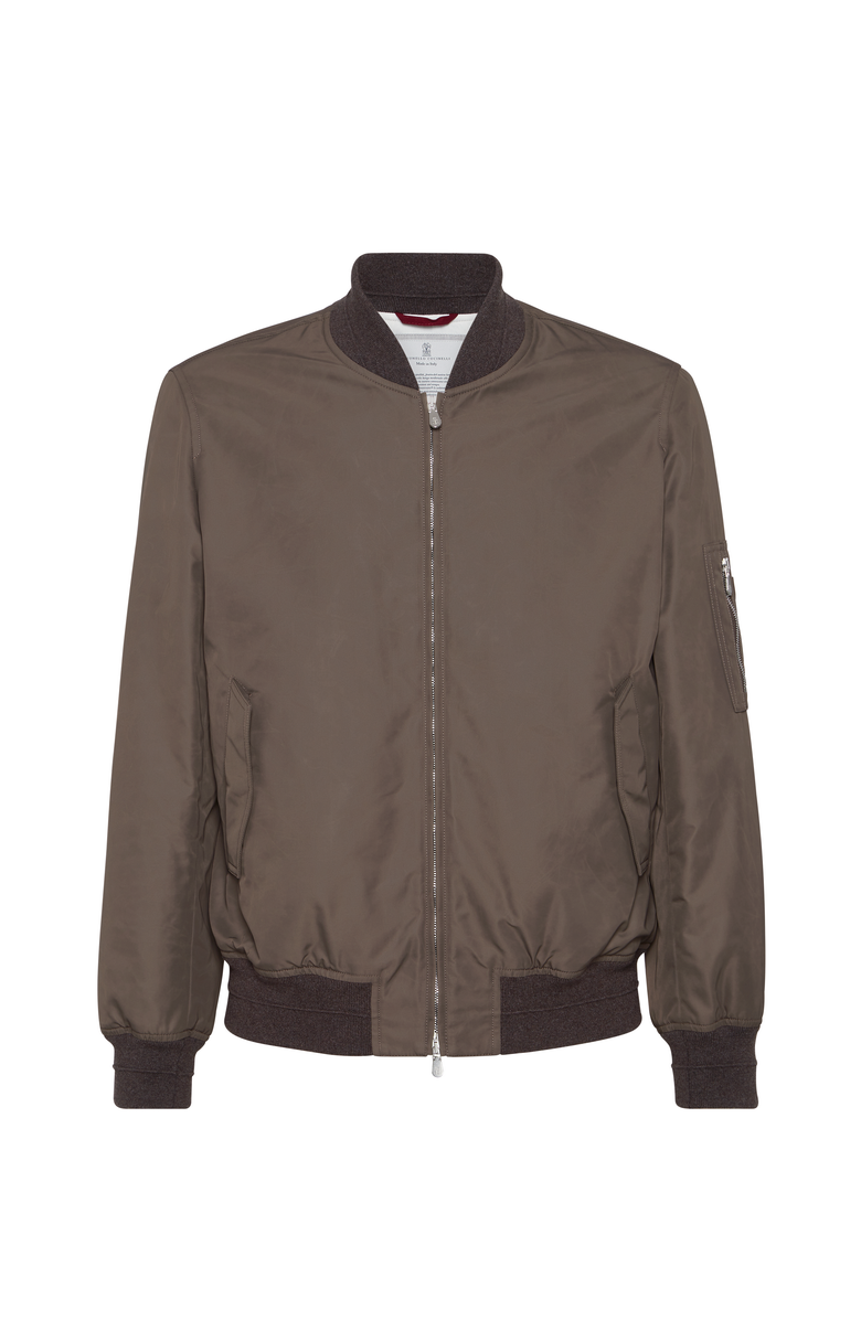 Brunello Cucinelli Bomber jacket with padding, Main, color, Brown