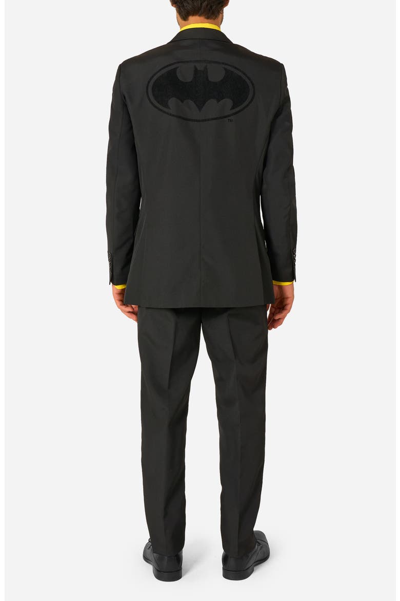 The Batman Slim Fit Two-Piece Suit & Tie Set, Alternate, color, BLACK