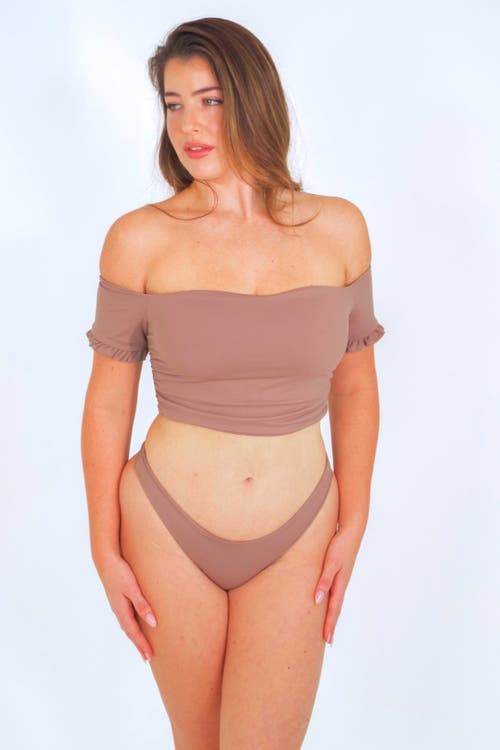 Shop Mary Mercedes Amelia Bikini Bottom In Taupe