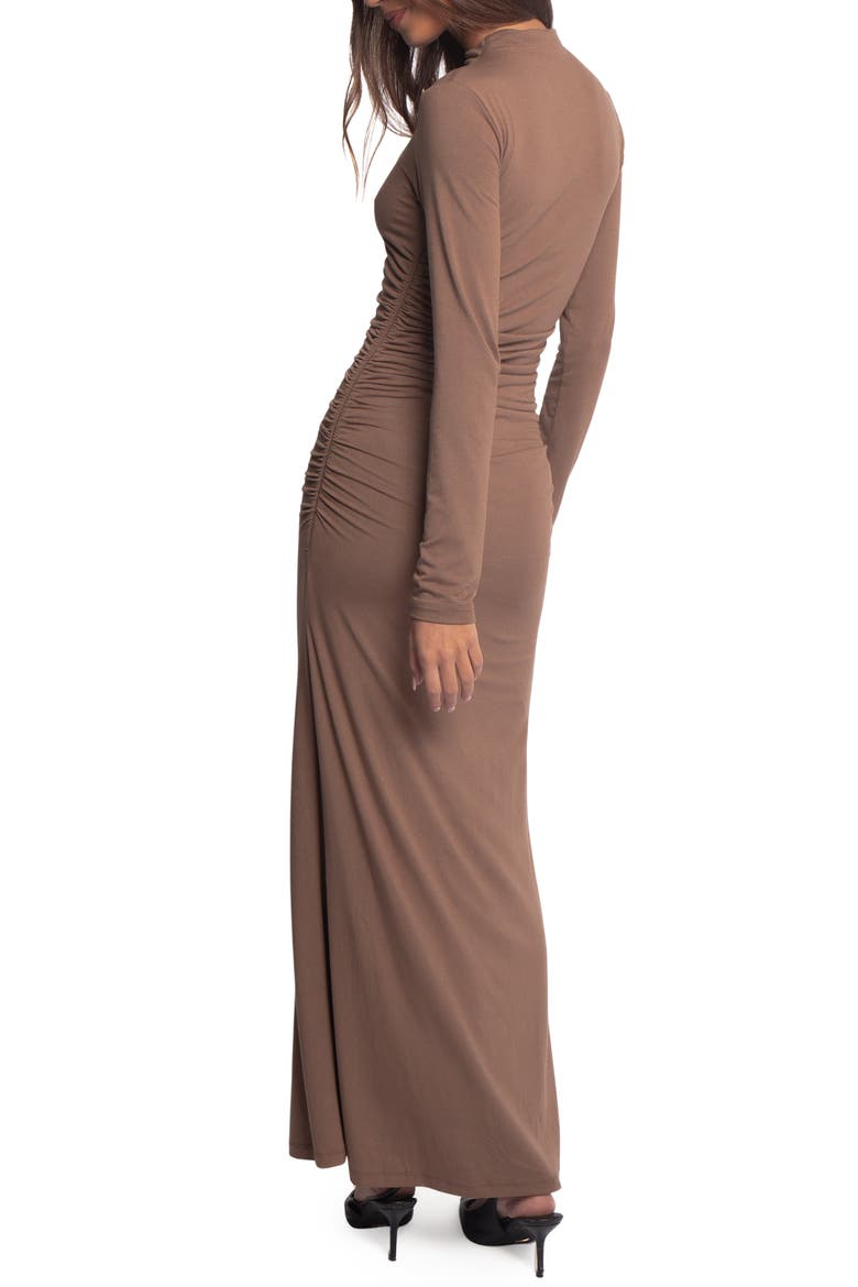 Nelson Long Sleeve Maxi Dress, Alternate, color, MOCHA