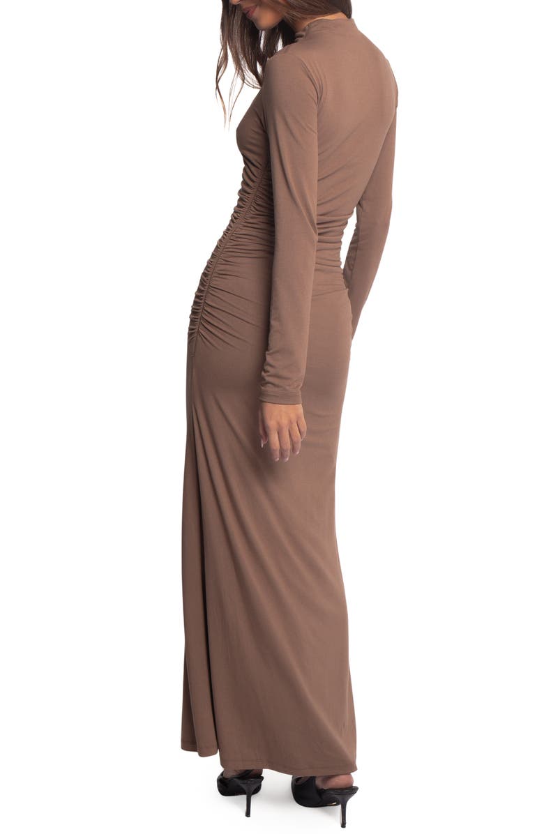 Petal & Pup Nelson Long Sleeve Maxi Dress, Alternate, color, Mocha