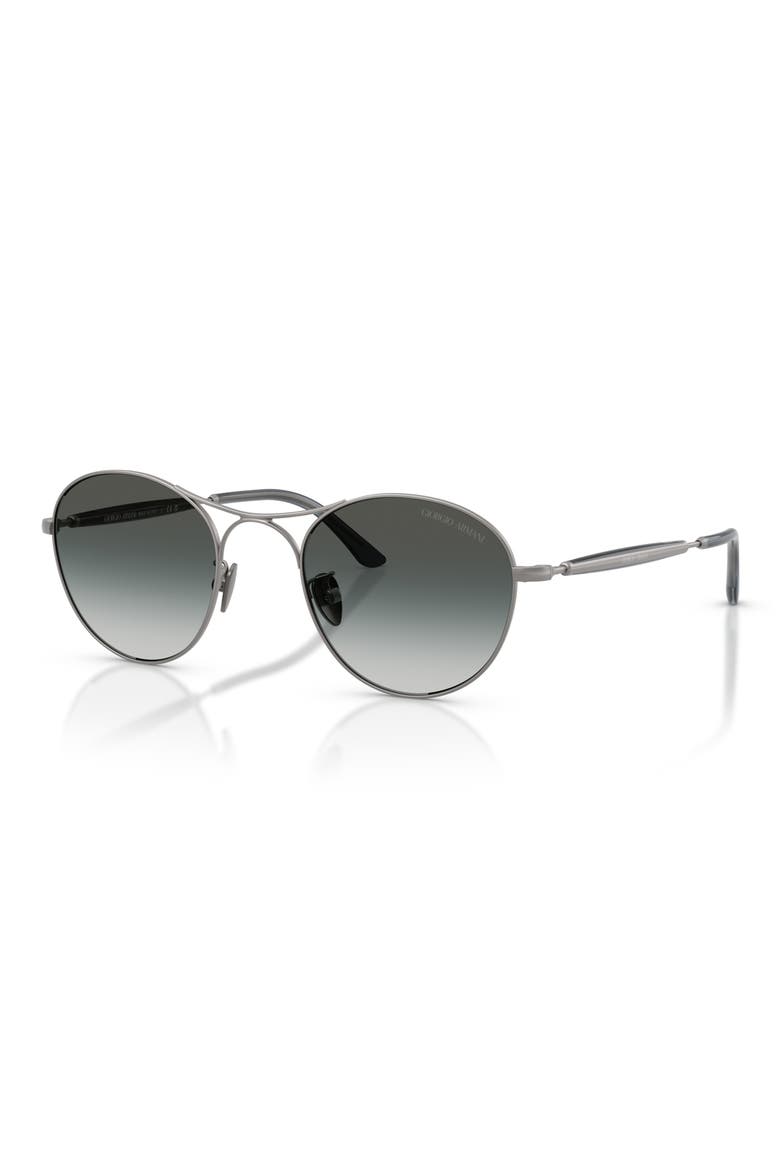 50mm Round Sunglasses, Alternate, color, MATTE GUNMETAL / GREY GREEN