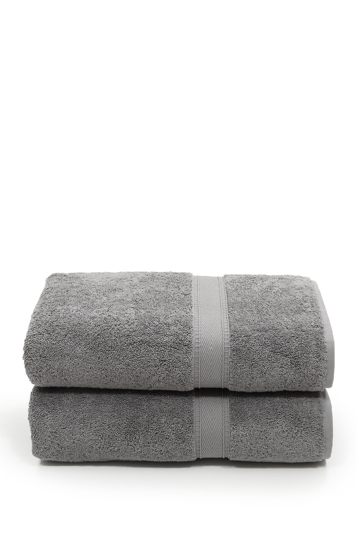 Linum Home Textiles Sinemis Terry Bath Towels - Set of 2 - Dark Grey