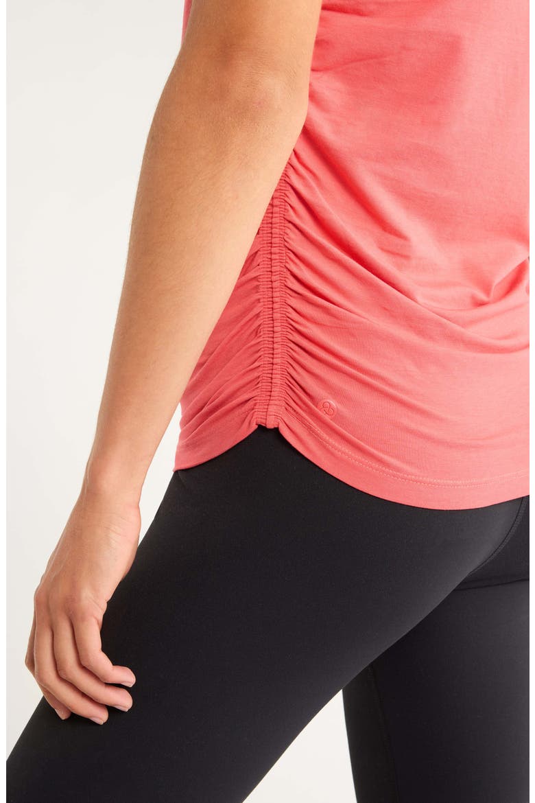 Breezy Ruched Top, Alternate, color, CORAL SHARON