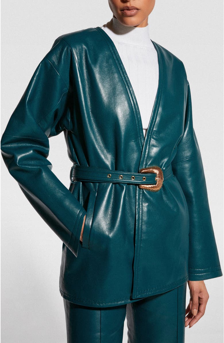 AS by DF Jasper Recycled Leather Coat, Main, color, Fuel