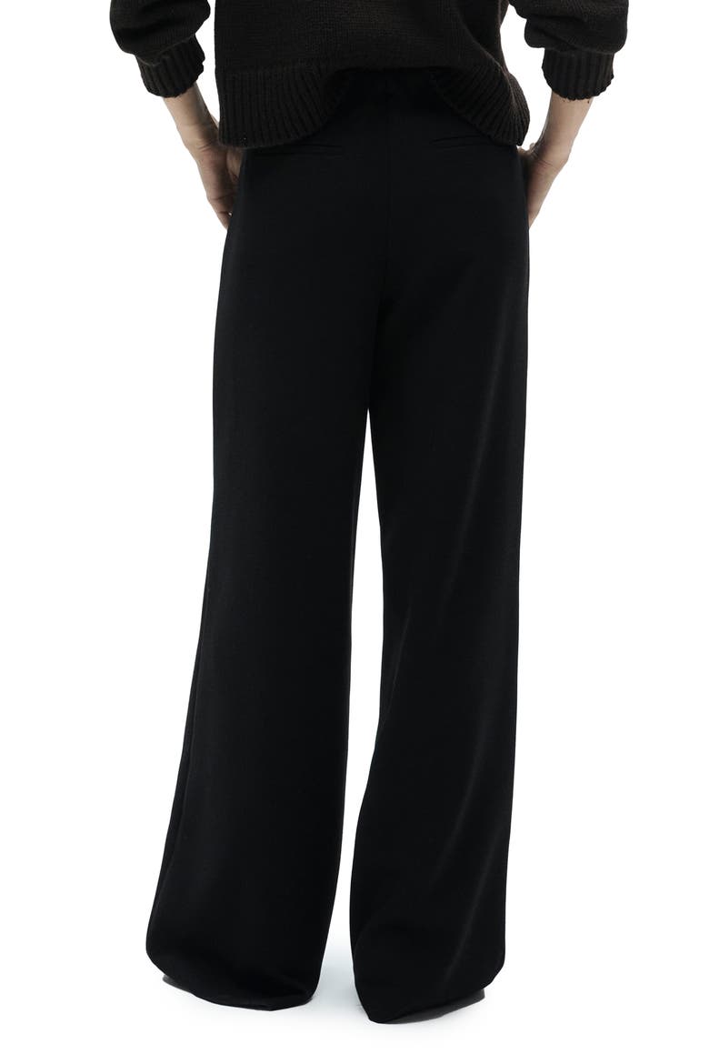 Button Wide Leg Pants, Alternate, color, BLACK