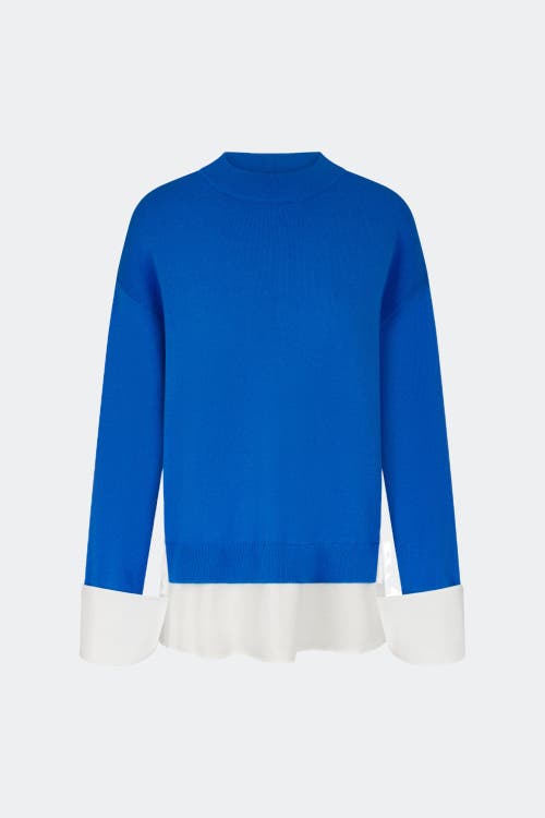 Simonmiller Pip Poplin Combo Sweater In Vivid Sky/macadamia