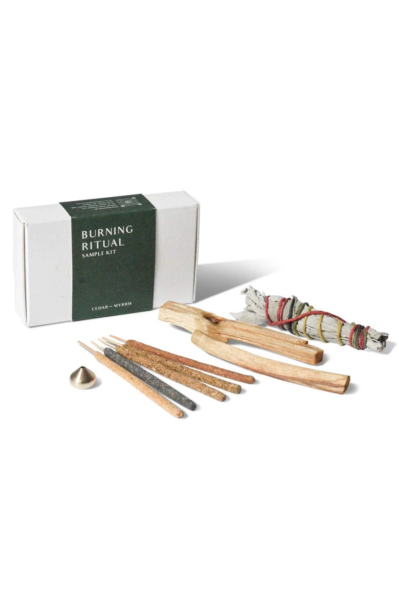 Cedar and Myrrh Sacred Burning Ritual Kit - Incense, Palo Santo and Sage, Main, color, NO COLOR