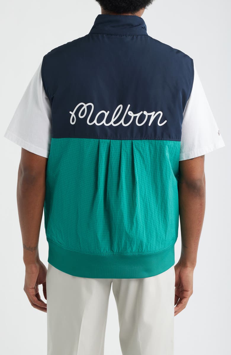 Malbon Golf Finca Hybrid Vest, Alternate, color, Black / Marine Green