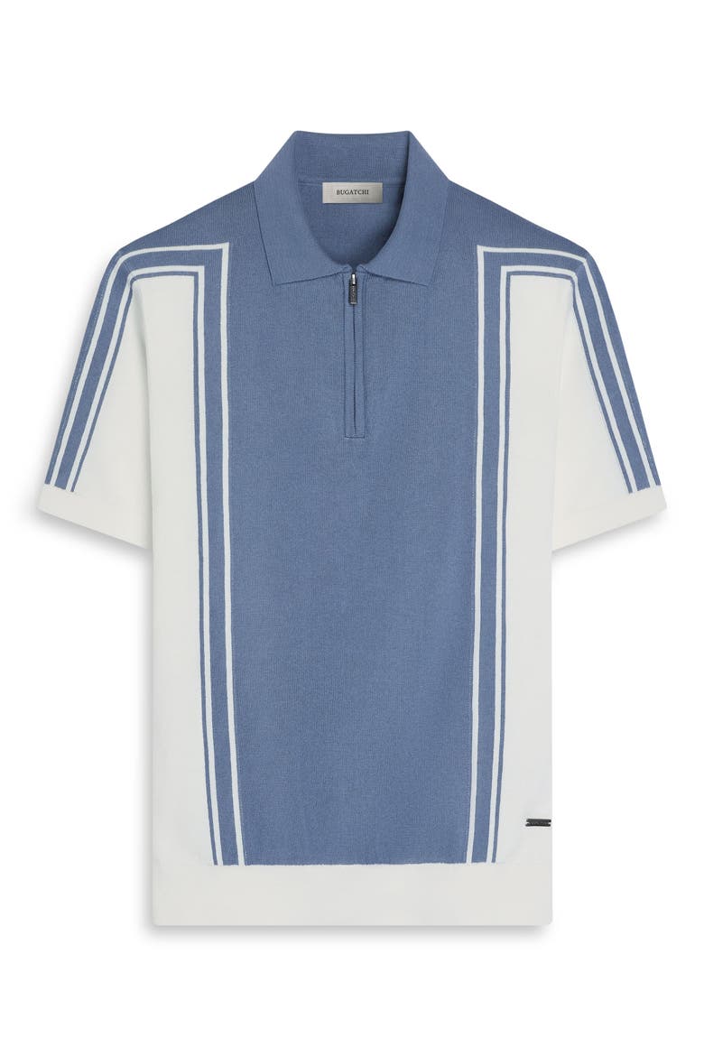 Quarter Zip Cotton Polo Sweater, Alternate, color, AIR BLUE