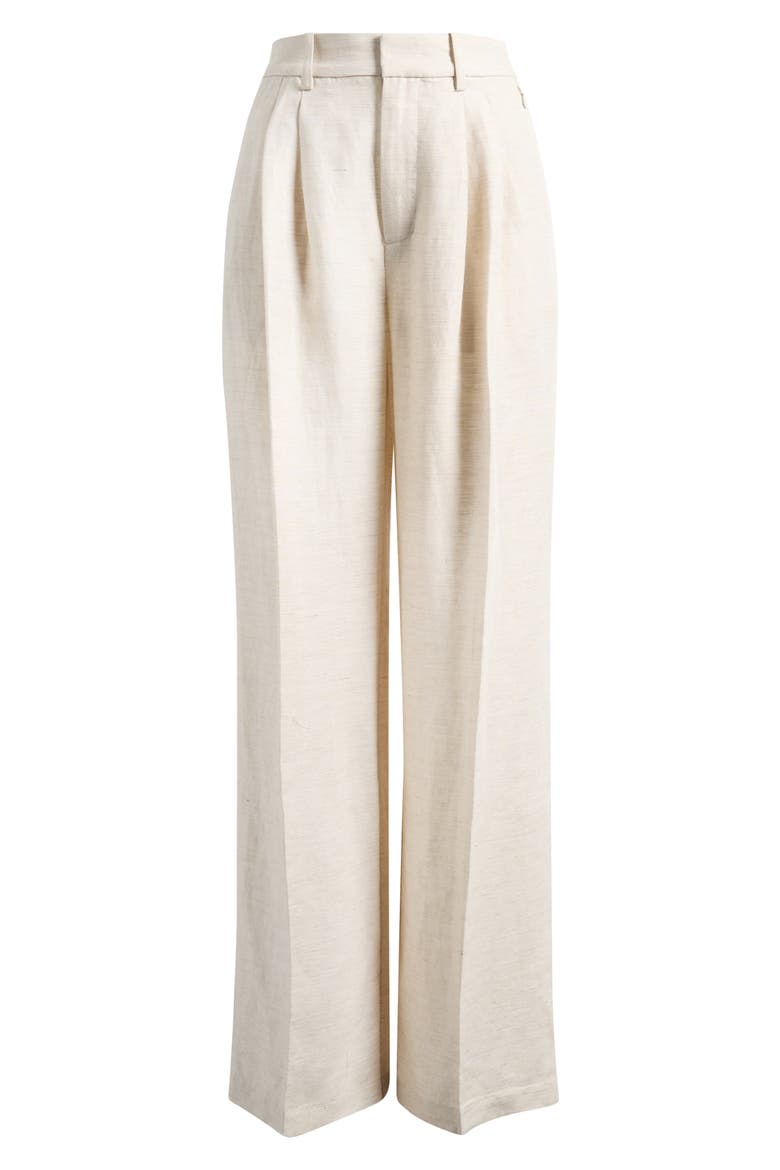 Pleated Tencel™ & Linen Trousers, Alternate, color, OAT