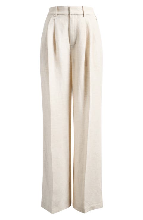 Pleated Tencel™ & Linen Trousers