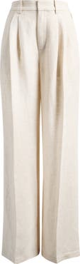 Good American Pleated Tencel™ & Linen Trousers