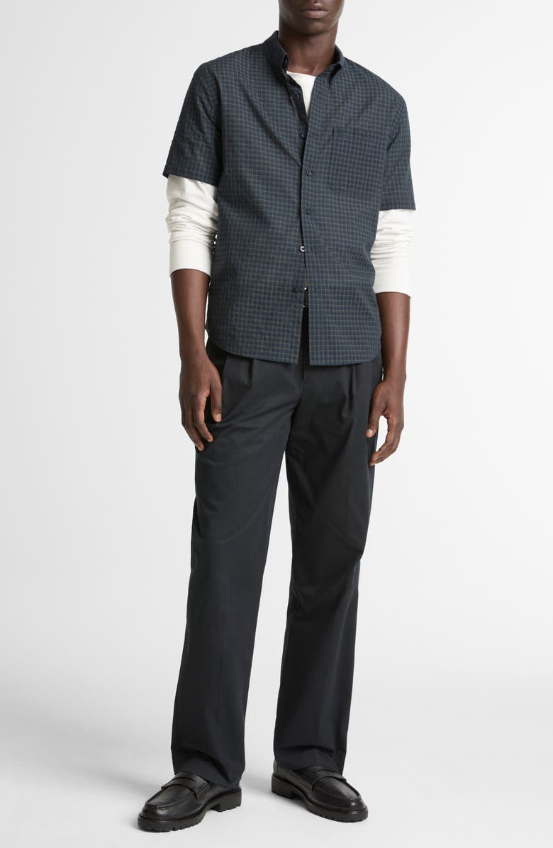 Vince Cortland Plaid Short Sleeve Button-Down Shirt, Alternate, color, Coastal Combo