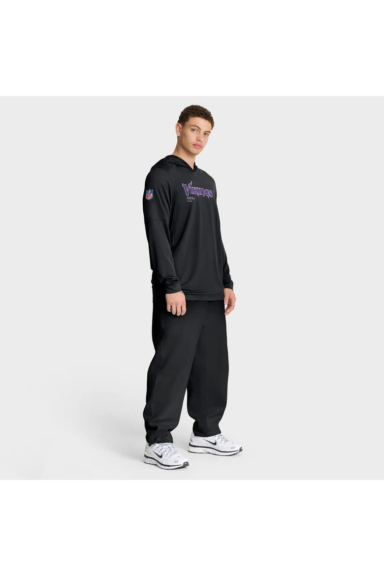 Men's Nike Black Minnesota Vikings Sideline Pure Fury Performance Long Sleeve Hoodie T-Shirt, Alternate, color, Black