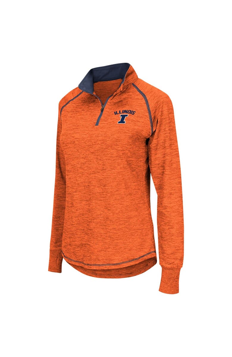 COLOSSEUM Women's Colosseum Orange Illinois Fighting Illini Bikram Raglan Quarter-Zip Top, Alternate, color,