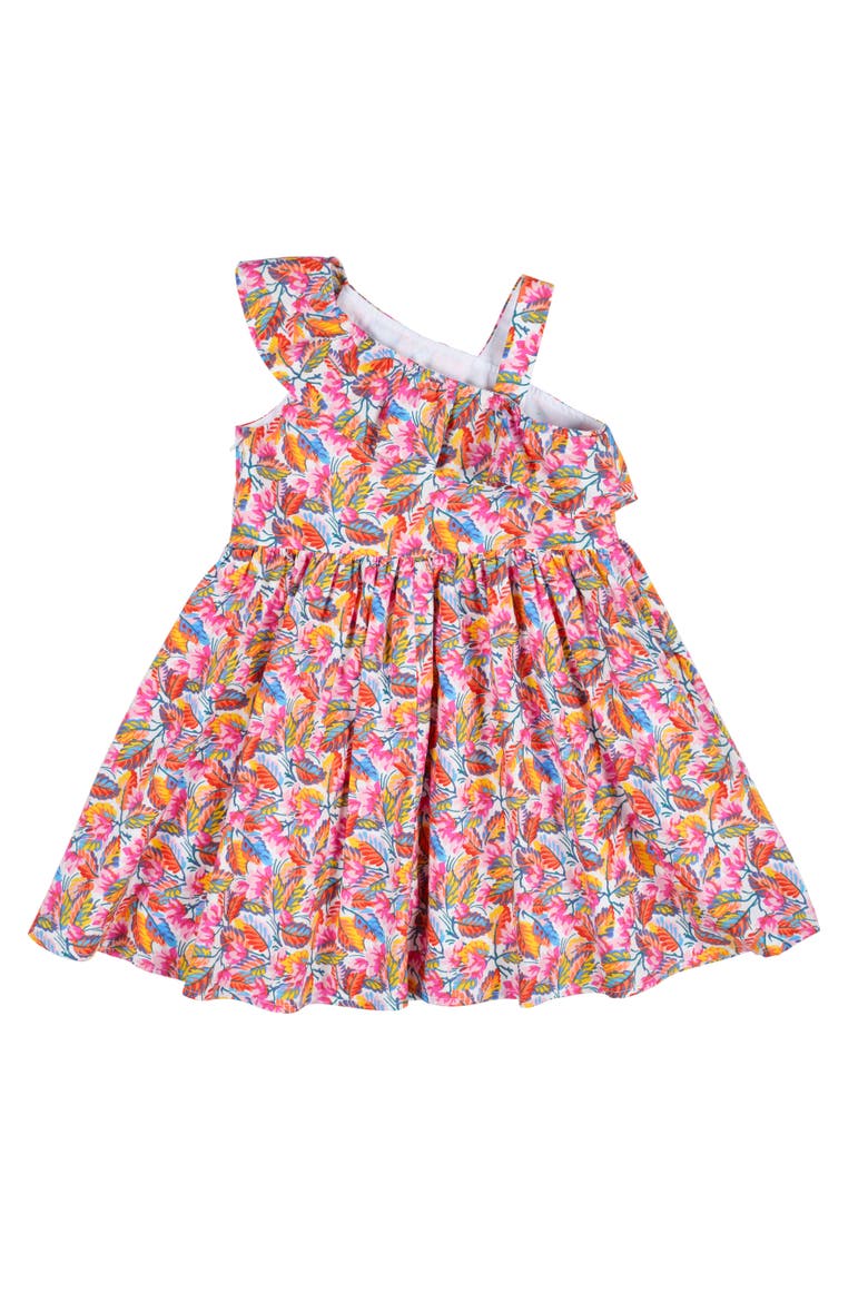 Leaf Print One Shoulder Dress, Alternate, color, White / Multicolor