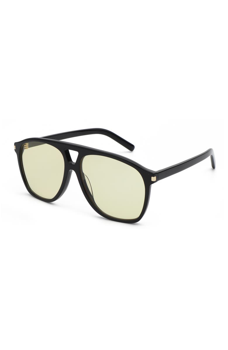 12PM STUDIOS Toronto Aviator Sunglasses, Alternate, color, Black/Yellow
