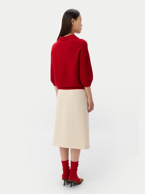 Gobi Mongolian Cashmere Polo Sweater In Red