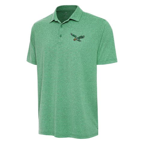 Men's Antigua Heather Kelly Green Philadelphia Eagles  Scheme Polo