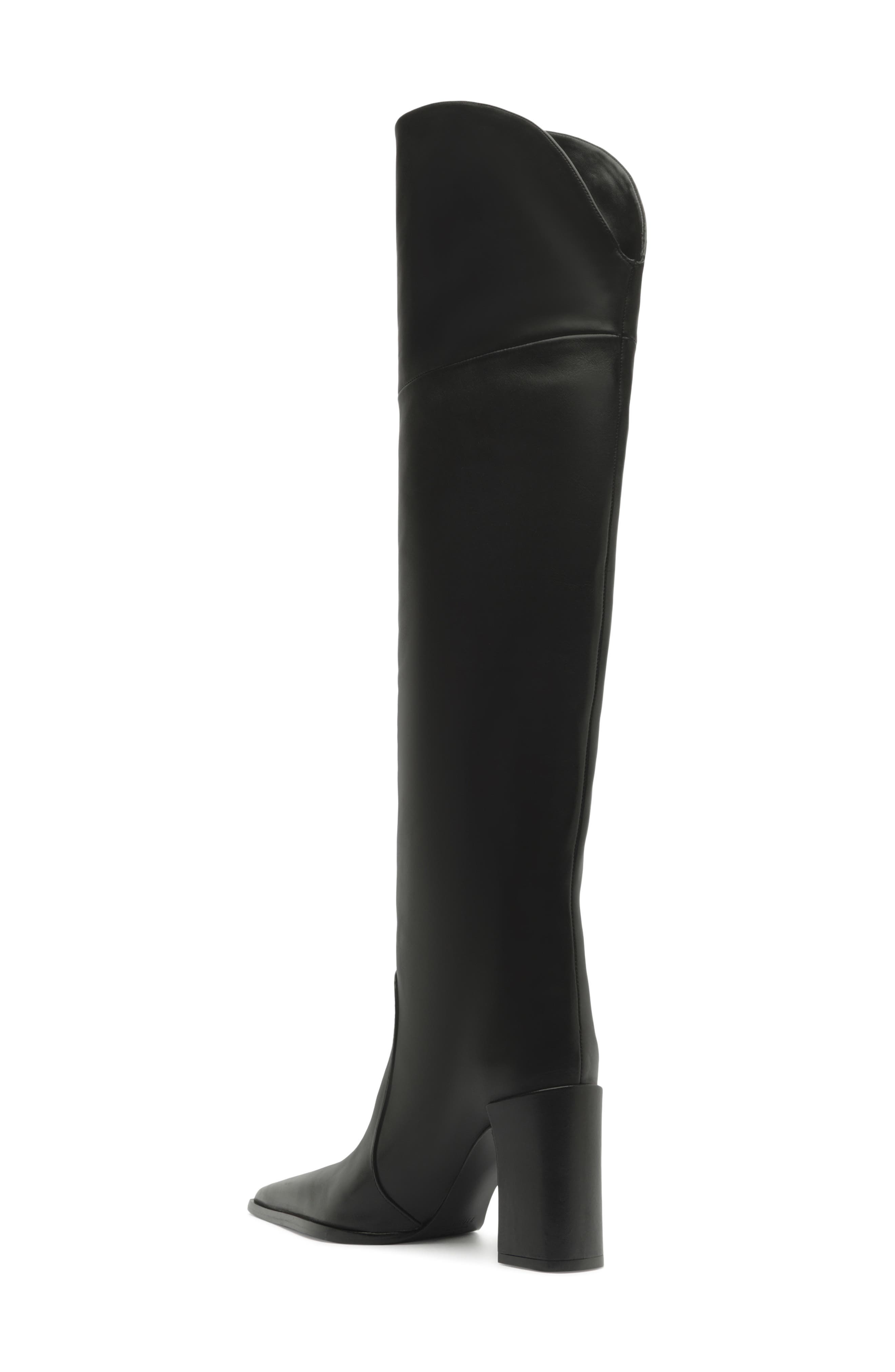 Raffaela Over the Knee Leather Boot, Alternate, color, BLACK