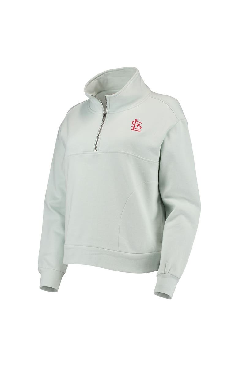 THE WILD COLLECTIVE Women's The Wild Collective Light Blue St. Louis Cardinals Two-Hit Quarter-Zip Pullover Top, Alternate, color, Light Blue