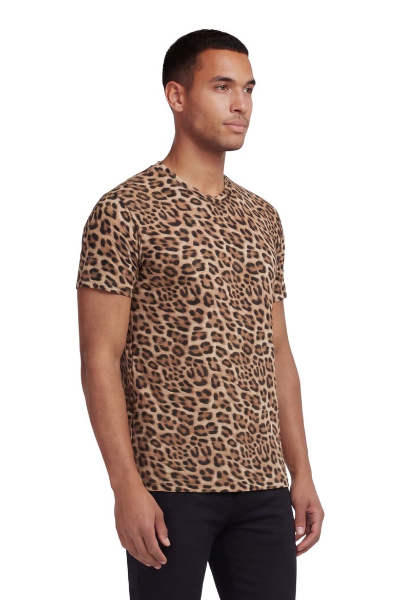 Leopard Mens Wool Vneck Tee, Alternate, color, LEOPARD BROWN