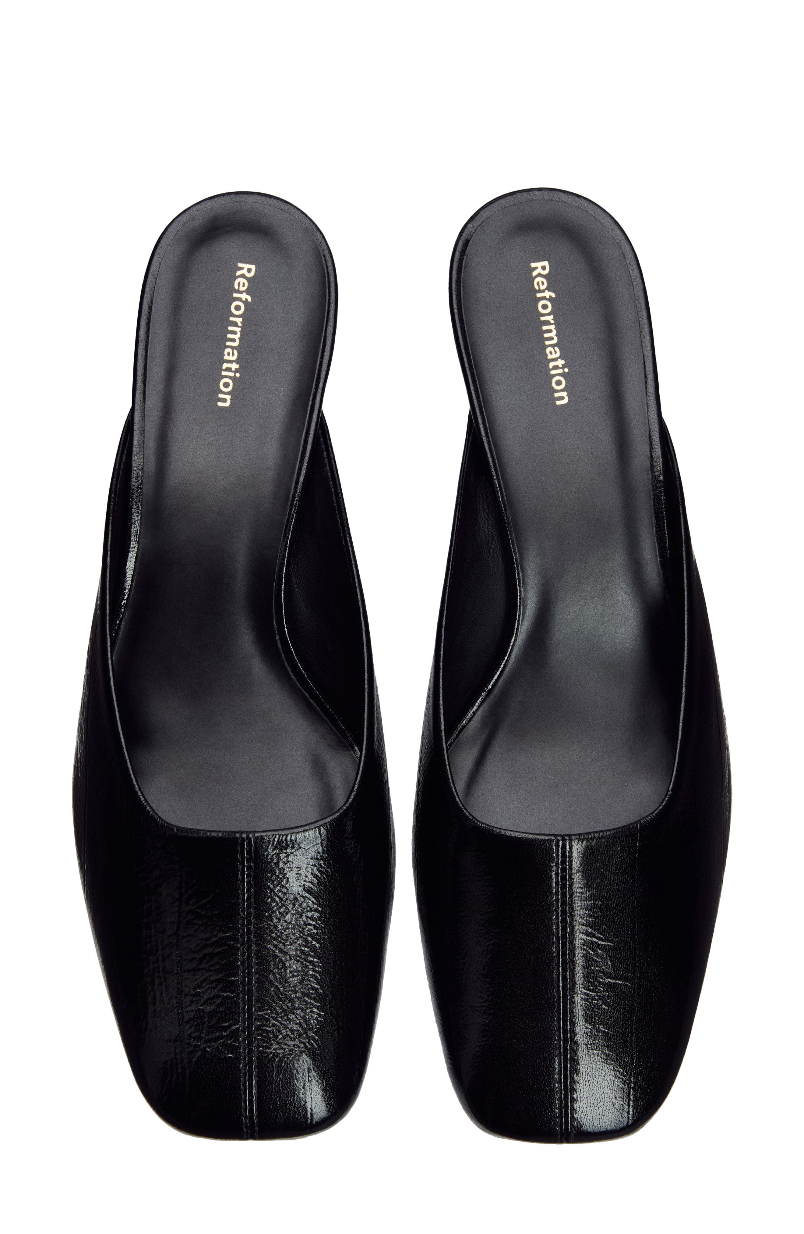 Inez Leather Heeled Mule, Alternate, color, BLACK EEL