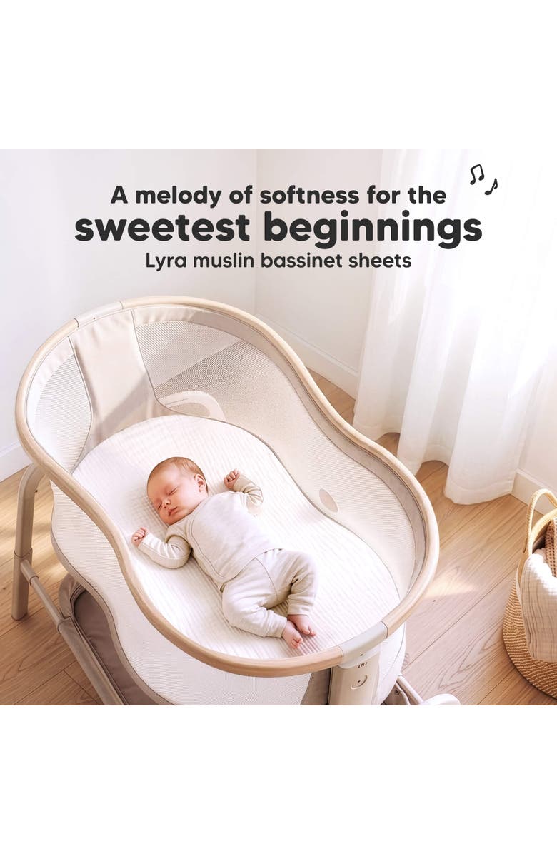 KeaBabies 2-Pack Lyra Muslin Bassinet Sheets, Alternate, color, Soft White