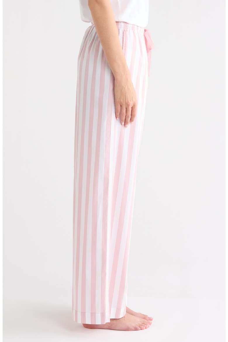 Cotton Poplin Pajama Pants, Alternate, color, WHITE- PINK AWNING STRIPE