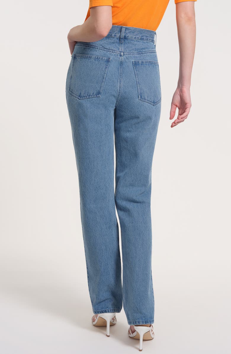 Isaac Mizrahi New York High Waist Straight Leg Jeans, Alternate, color, Denim
