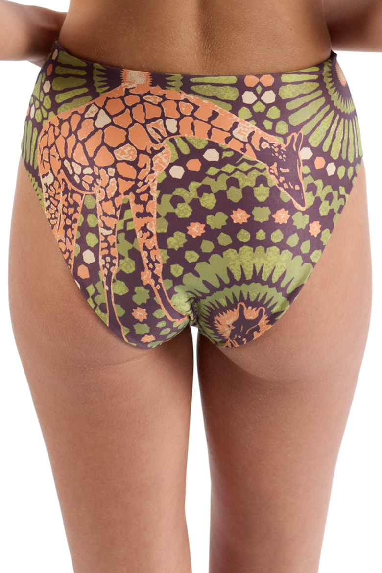 The Africa - High Waist Bikini Bottom Reversible, Alternate, color, Brown