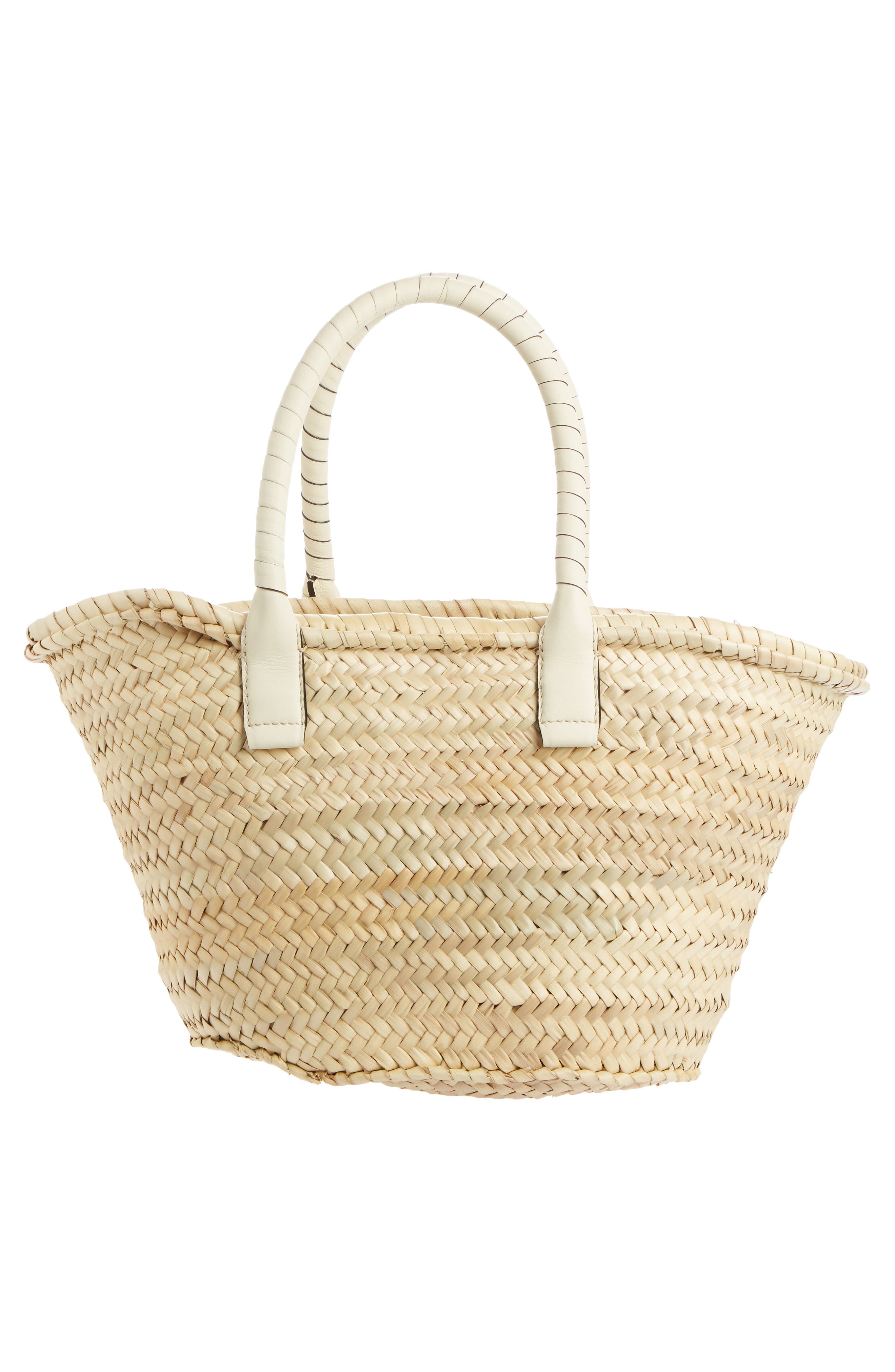 Medium Marcie Leather & Raffia Tote, Alternate, color, NATURAL WHITE
