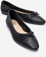 Forever & Always Shoes Umiel Leather Bow Ballet Flat